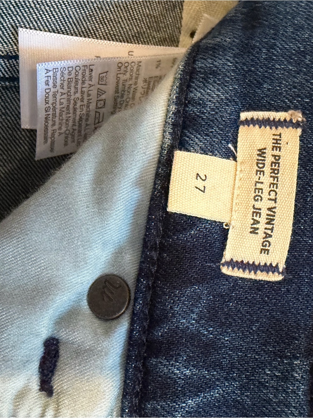 Madewell High-Rise Perfect Vintage Wide Leg Women’s Jeans in Dark Indigo - Picture 3 of 3